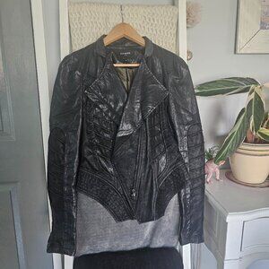 Comme Faux Leather Moto Jacket | Women’s Size M | Black | Distressed